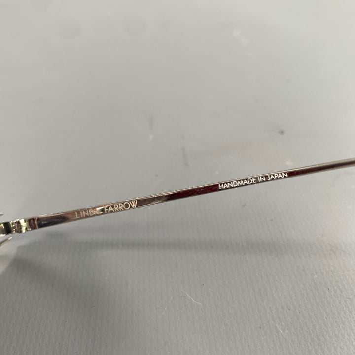 LINDA FARROW Silver Black Solid Sunglasses