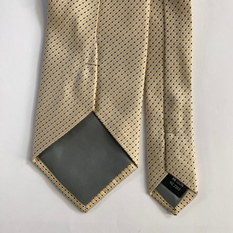 NISHIJIN Yellow White Black Basket Weave Silk Tie
