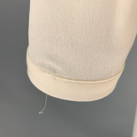 TRICOT Taille S Crème Soie Col Longue Patte Chemisier