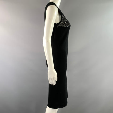 VERSACE Size S Black Lace Midi Dress & Cardigan Set