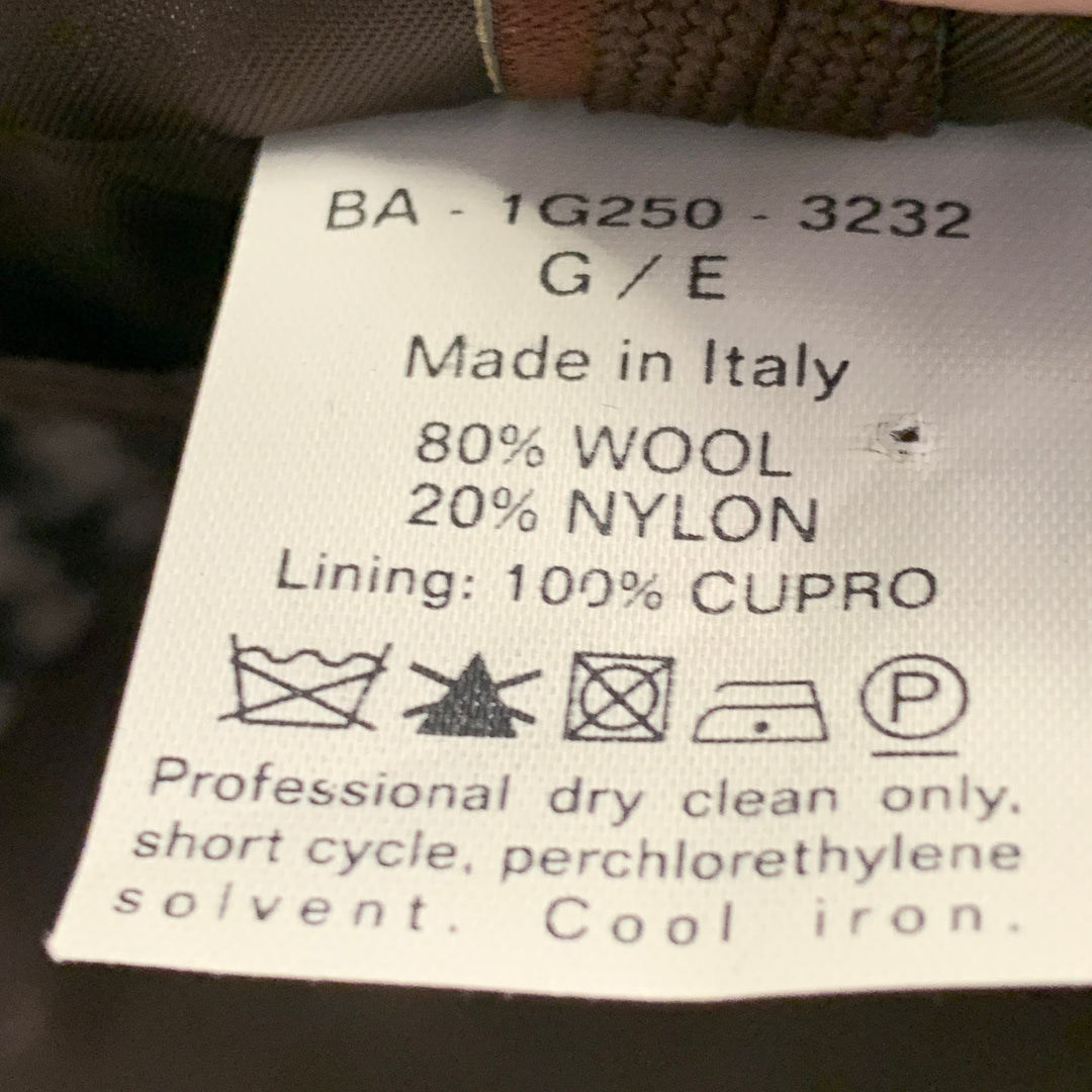 BALLY Size 40 Brown Taupe Houndstooth Wool Blend Notch Lapel Sport Coat