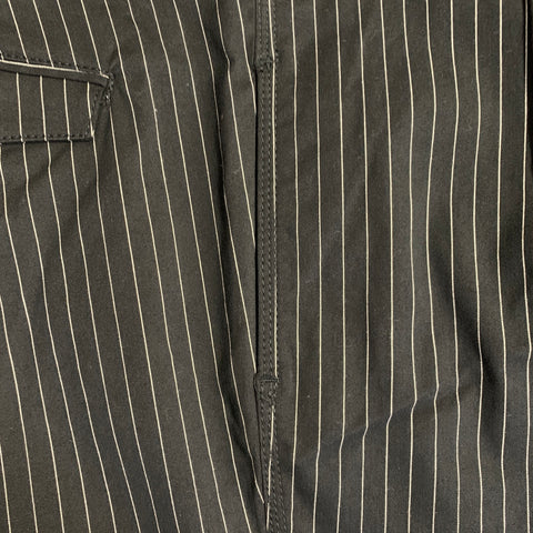 HAIDER ACKERMANN Size XL Black White Stripe Cotton Blend Belted Casual Pants