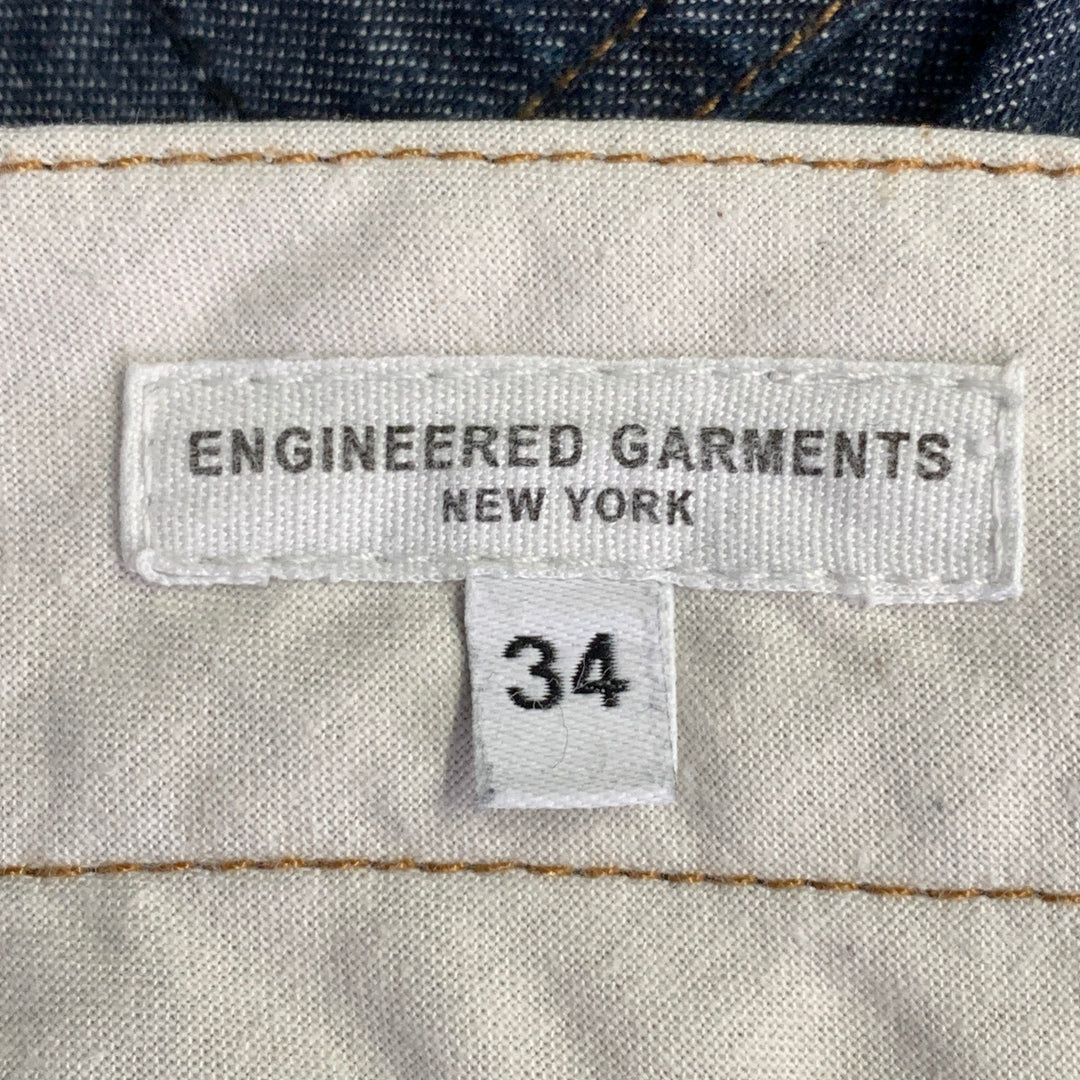 ENGINEERED GARMENTS Size 34 Blue Contrast Stitch Cotton 5 Pocket Jeans