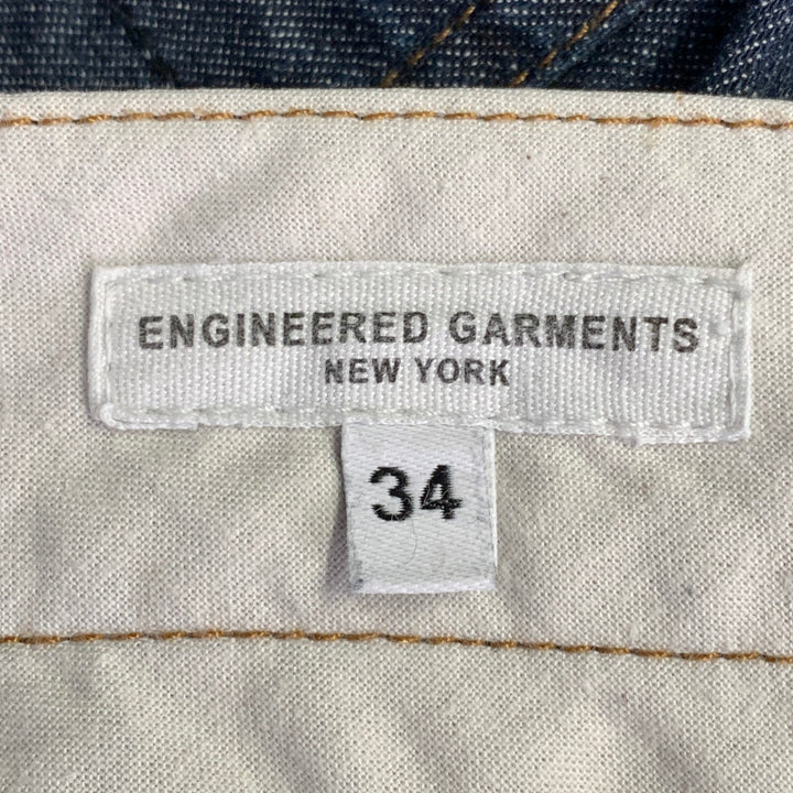 ENGINEERED GARMENTS Size 34 Blue Contrast Stitch Cotton 5 Pocket Jeans