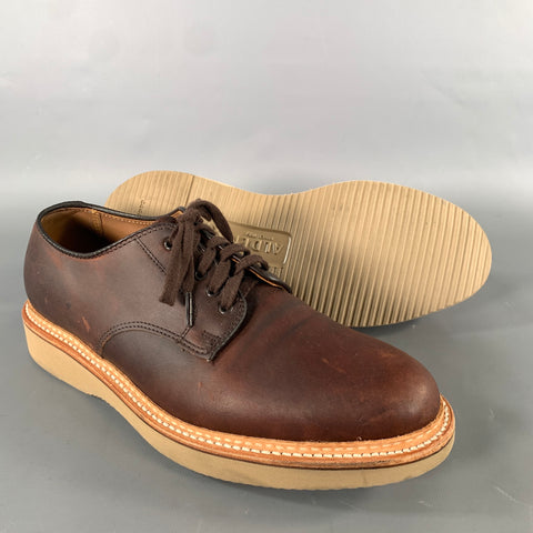 ALDEN Size 7.5 Brown Burgundy 29401 Leather Lace Up Shoes