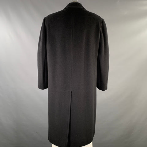 CANALI Size XL Black Wool Blend Coat