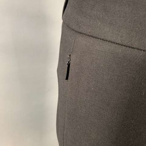 Pantalon fuselé THE ROW Taille 12, sergé de coton mélangé noir, avec fermetures éclair aux chevilles