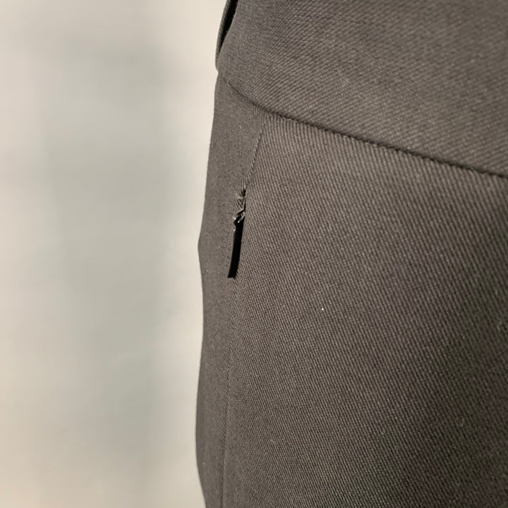 THE ROW Size 12 Black Cotton Blend Twill Ankle Zips Tapered Dress Pants