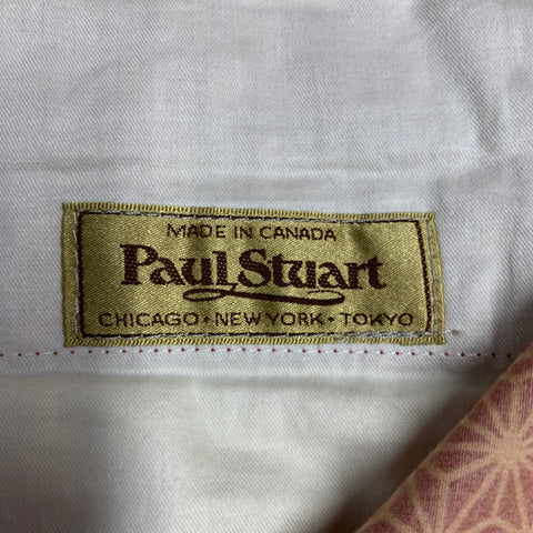 PAUL STUART Size 34 Burgundy Beige Geometric Cotton Zip Fly Dress Pants