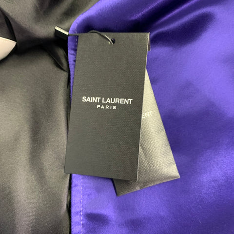 SAINT LAURENT FW22  Size 38 Purple Viscose Satin Peak Lapel Trench Coat