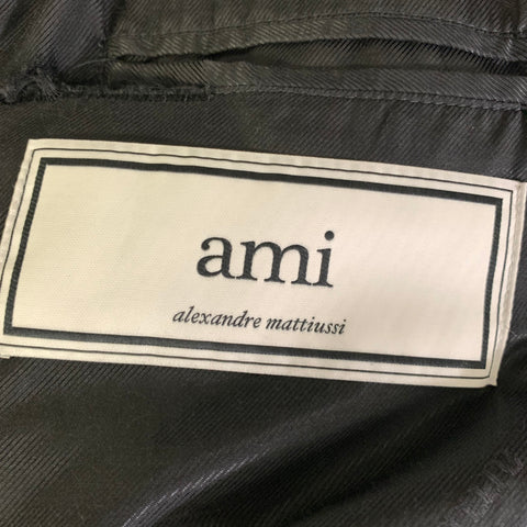 AMI by ALEXANDRE MATTIUSSI Size 40 Grey Black Herringbone Wool Blend Coat