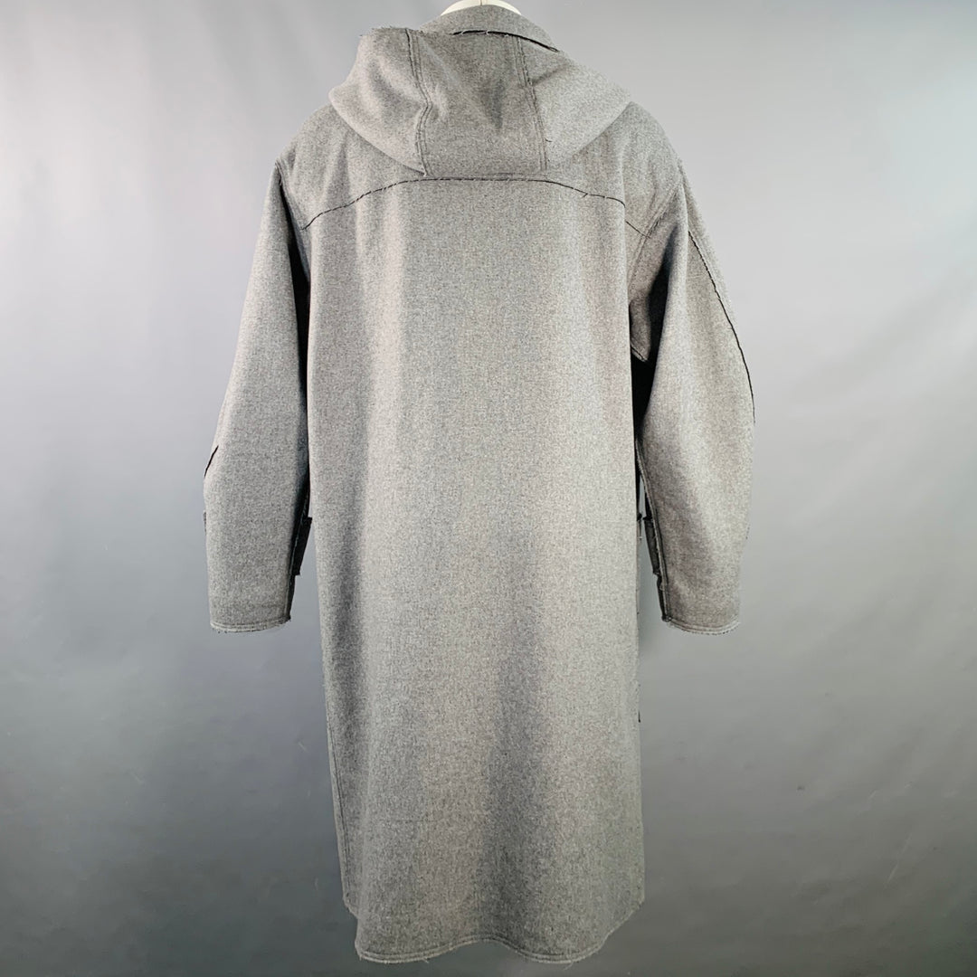 ICEBERG Size 38 Grey Wool Blend Hooded Zip Toggle Coat