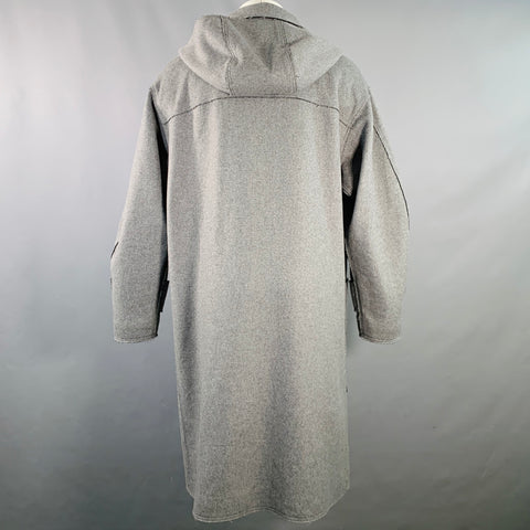 ICEBERG Size 38 Grey Wool Blend Hooded Zip Toggle Coat
