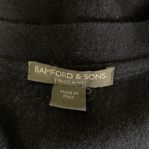 BAMFORD & SONS Size M Navy Cashmere V Neck Cardigan