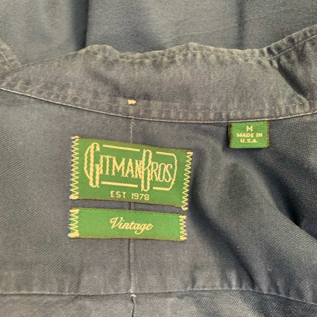 GITMAN BROS Size M Indigo Cotton One pocket Long Sleeve Shirt