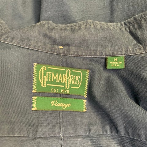 GITMAN BROS Size M Indigo Cotton One pocket Long Sleeve Shirt