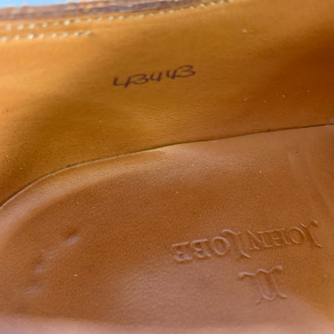 JOHN LOBB Size 9 Camel Leather Pointed Toe Lace Up Shoes