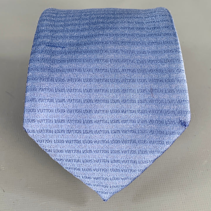 LOUIS VUITTON Blue Logo Silk Tie