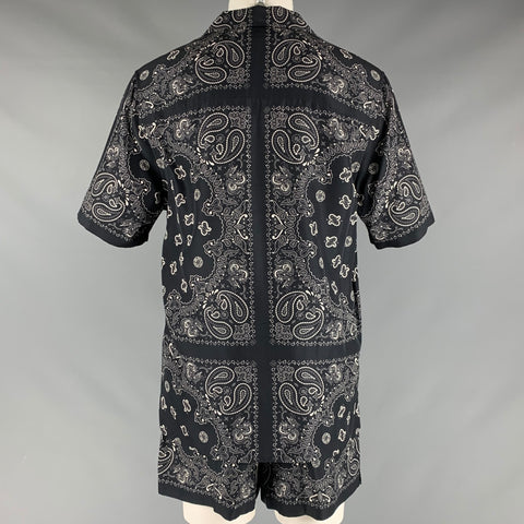 ALEXANDER WANG Size M Black Bandana Silk Camp Set