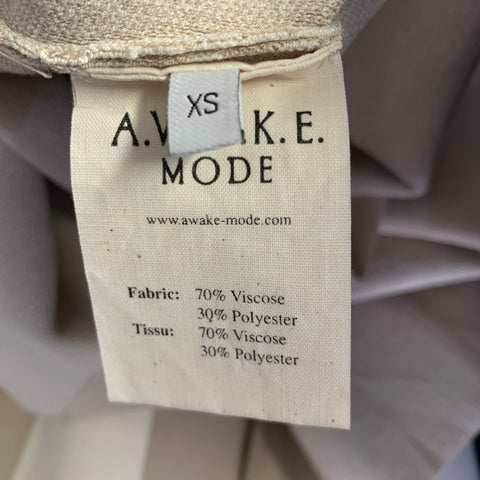 A.W.A.K.E.MODE Size XS Beige Camel Viscose Polyester Color Block Long Dress