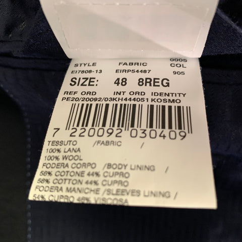 LARDINI Size 38 Navy Black Wool Double Breasted Tuxedo