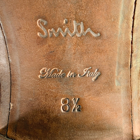 PAUL SMITH Chaussures Richelieu en cuir marron antique, bout golf fleuri, à lacets, taille 44