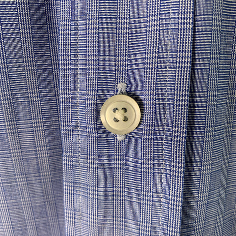POLO by RALPH LAUREN Size M Blue White Plaid Cotton Long Sleeve Shirt