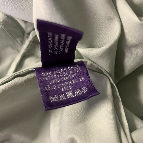RALPH LAUREN Size 2 Green White Cotton Club Collar Dress Top