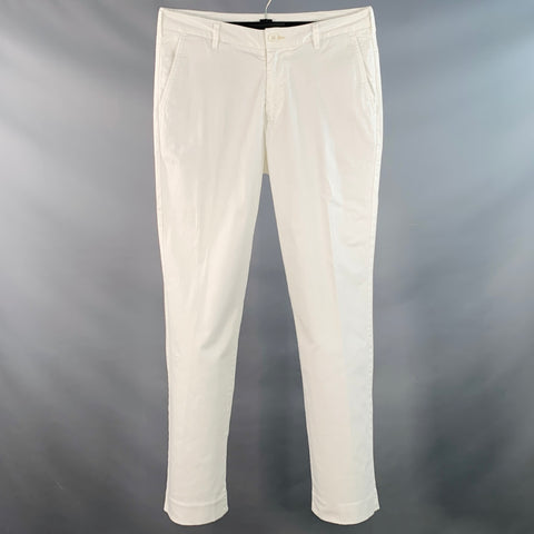 BONOBOS Size 32 White Cotton Blend Straight Zip Fly Casual Pants