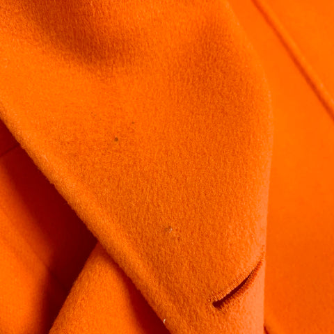 MICHAEL KORS Size 12 Orange Wool Cashmere Peak Lapel Coat