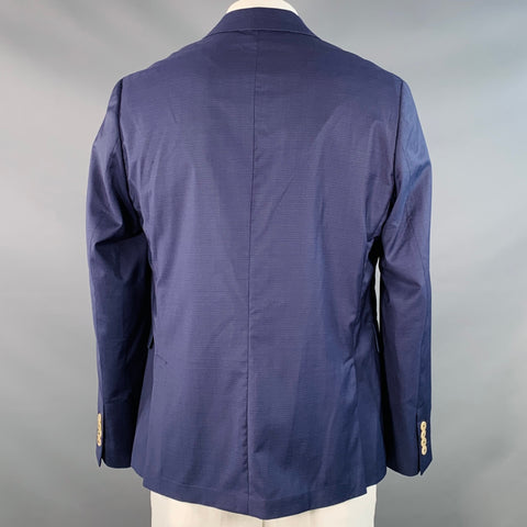 PAUL SMITH Size 44 Blue Grid Wool Notch Lapel Sport Coat