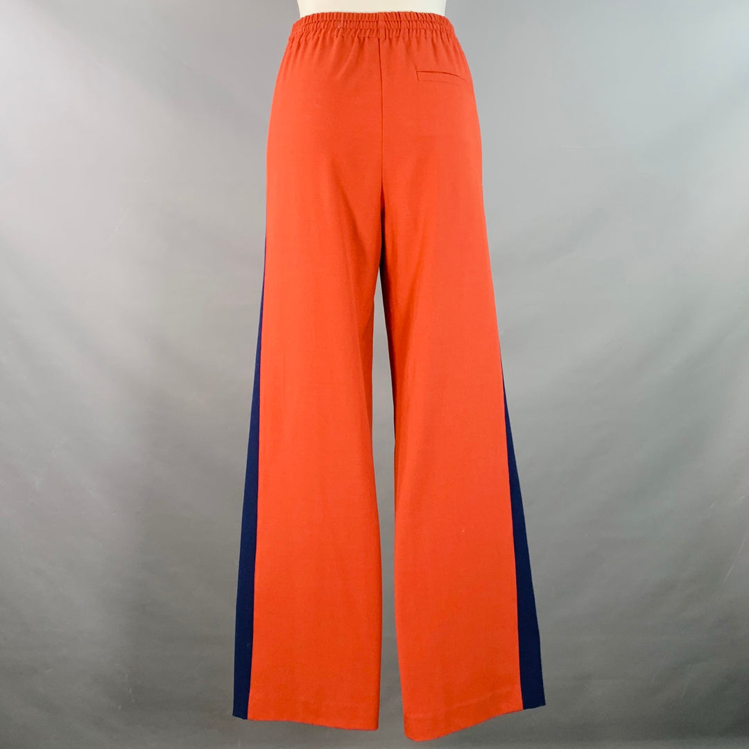 OTTOD'AME Size S Orange Blue White Polyester Blend Straight Drawstring Casual Pants