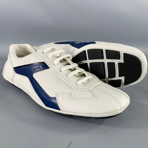 PRADA Size 7.5 -Monte Carlo- White Navy Color Block Sneakers