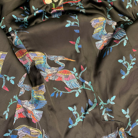 ROBERT GRAHAM Size 4 Black Multi Color Viscose Blend Jacket Blazer
