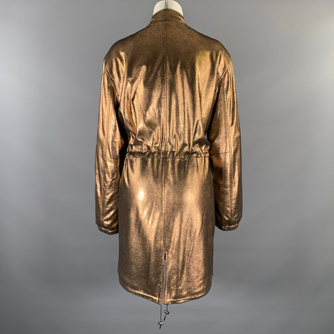 NEIMAN MARCUS Size M Copper Metallic Parka Jacket