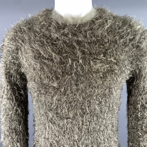 COMME des GARCONS Size S Silver Gold Textured Nylon Blend Crew-Neck Sweater