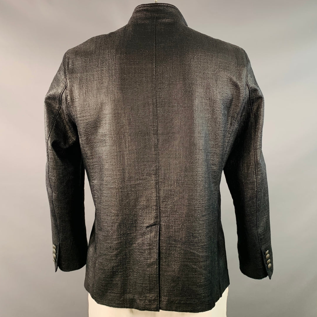 JOHN VARVATOS STAR USA Size L Black Cotton Zip Buttons Jacket