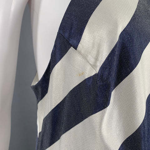 TRINA TURK Size 8 Blue White Acetate Blend Stripe Halter Dress