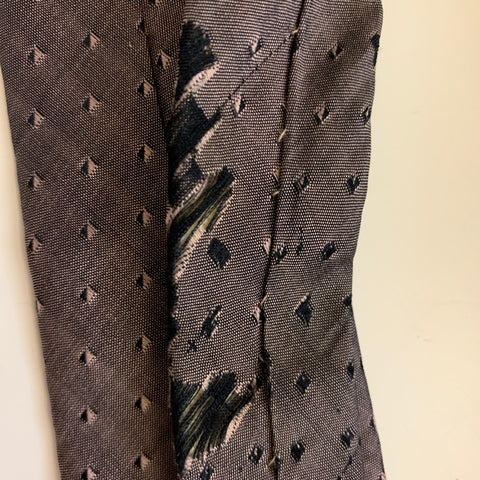 ISSEY MIYAKE Pink Black Diamond Silk Tie