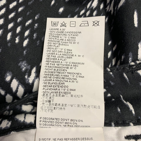 MM6 MAISON MARGIELA Taille 4 Pantalon décontracté en mélange de coton imprimé noir et blanc