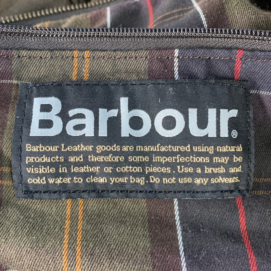 BARBOUR Wax Holdall Brown Olive Waxed Cotton Duffle Bag