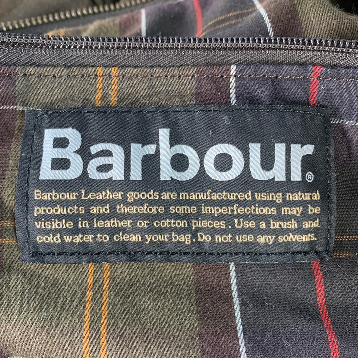 BARBOUR Wax Holdall Brown Olive Waxed Cotton Duffle Bag