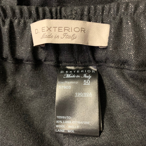 D. EXTERIOR Size 14 Black Glitter Wool Polyester Pants