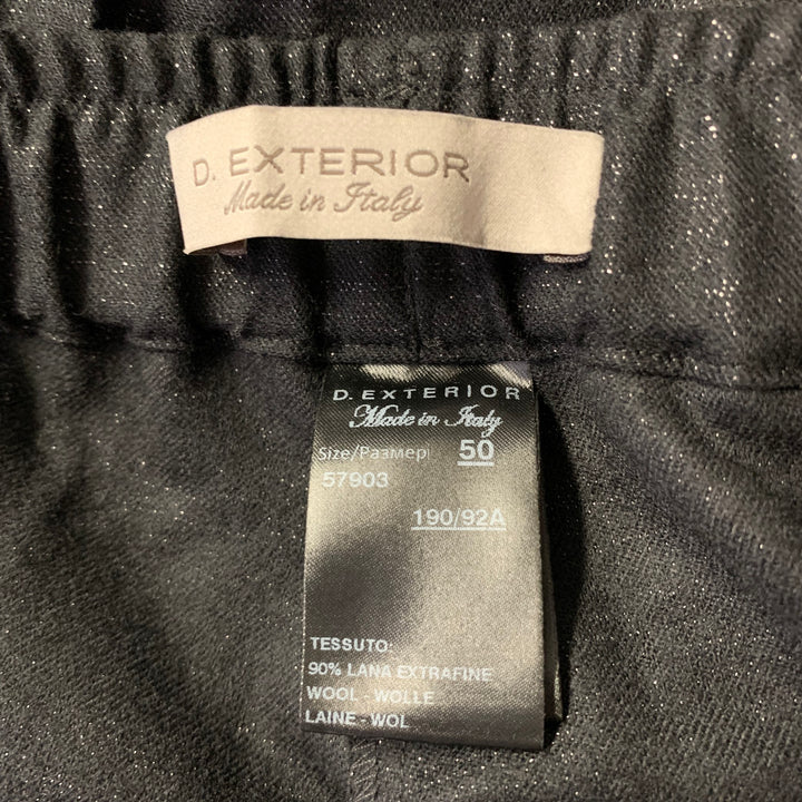 D. EXTERIOR Size 14 Black Glitter Wool Polyester Pants