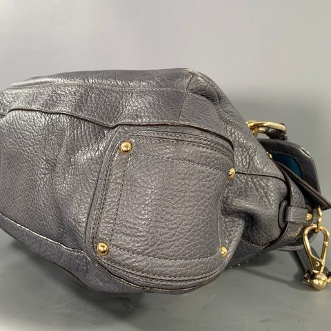 COACH Grey Pebble Grain Leather Handbag & Leather Goods