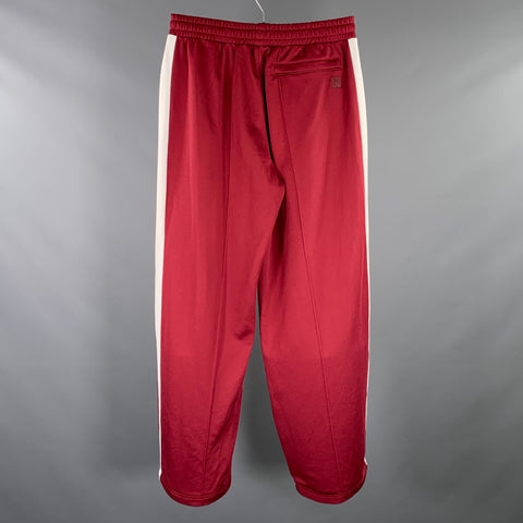 MAISON KITSUNE x PUMA Size M Burgundy White Vertical Stripe Casual Pants