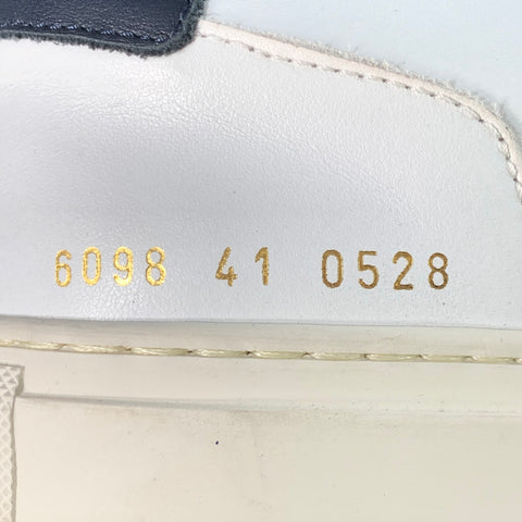COMMON PROJECTS Size 11 White Black Leather Lace-Up Low Top Sneakers