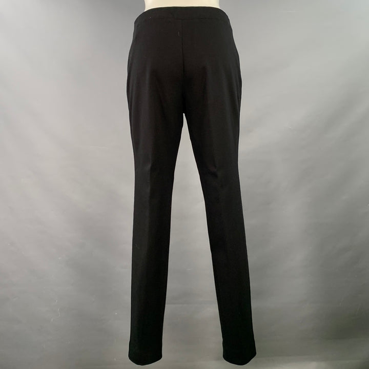 AKRIS Size 8 Black Polyester Blend Velvet Narrow Leg Casual Pants