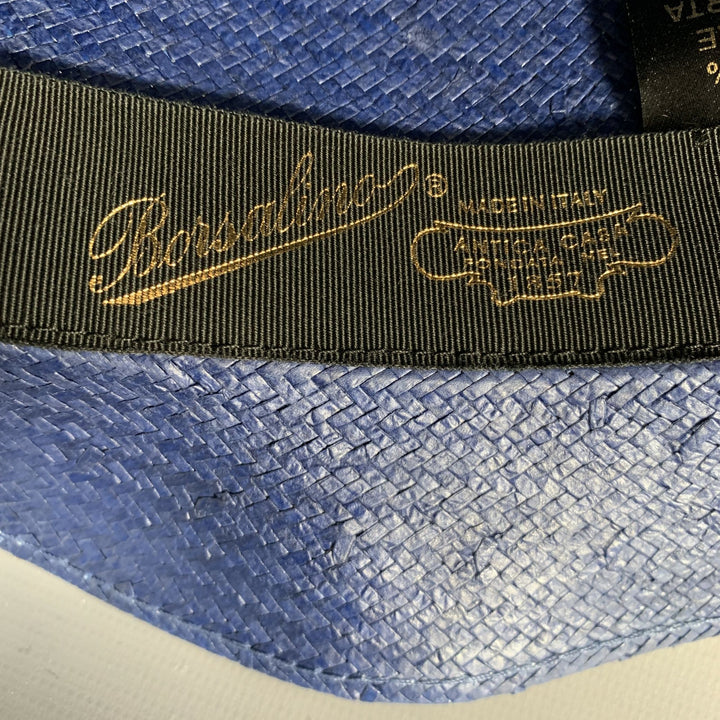 BORSALINO Size L Blue Red Woven Straw Hats
