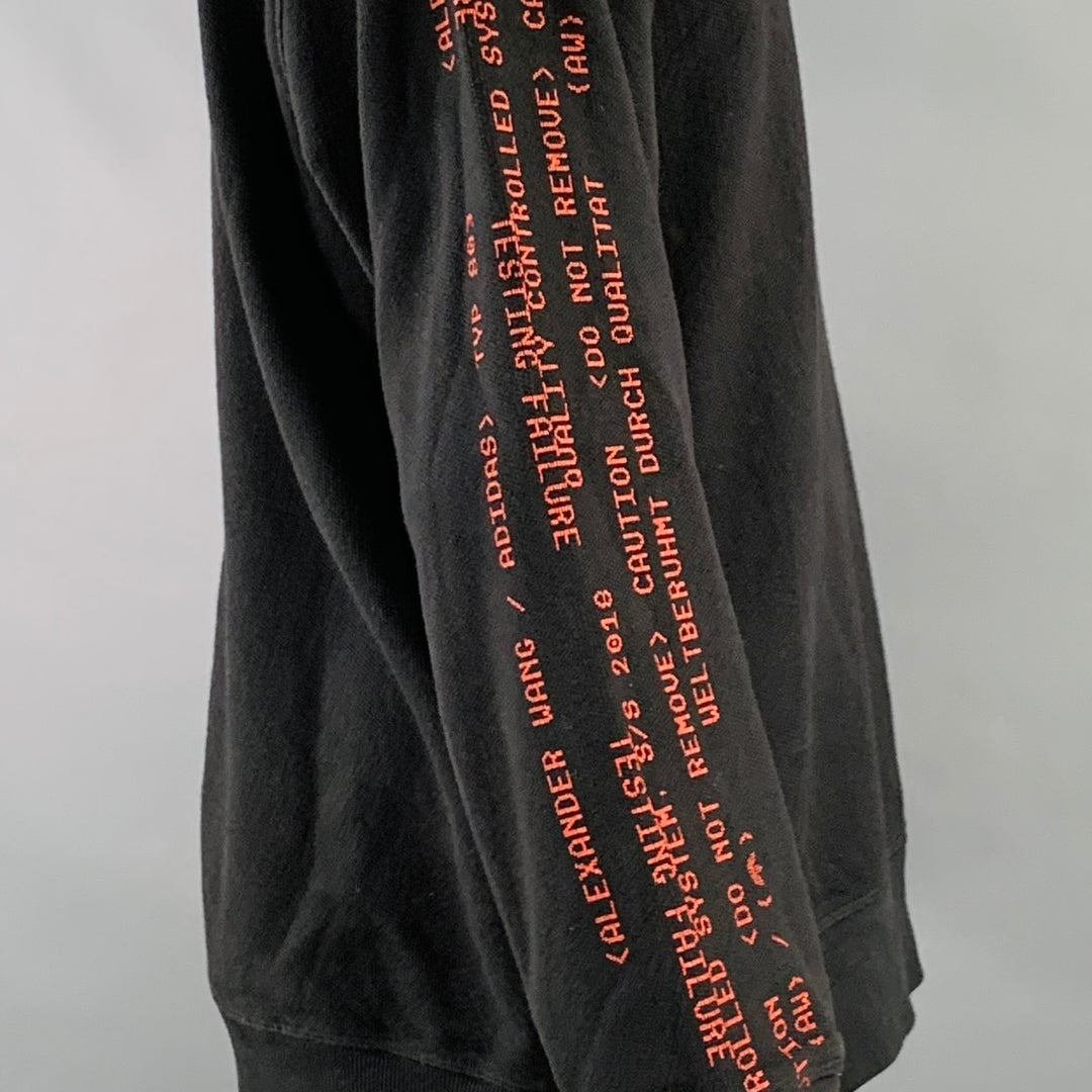 ALEXANDER WANG Size M Black Red Graphic Cotton Crew Neck Sweatshirt